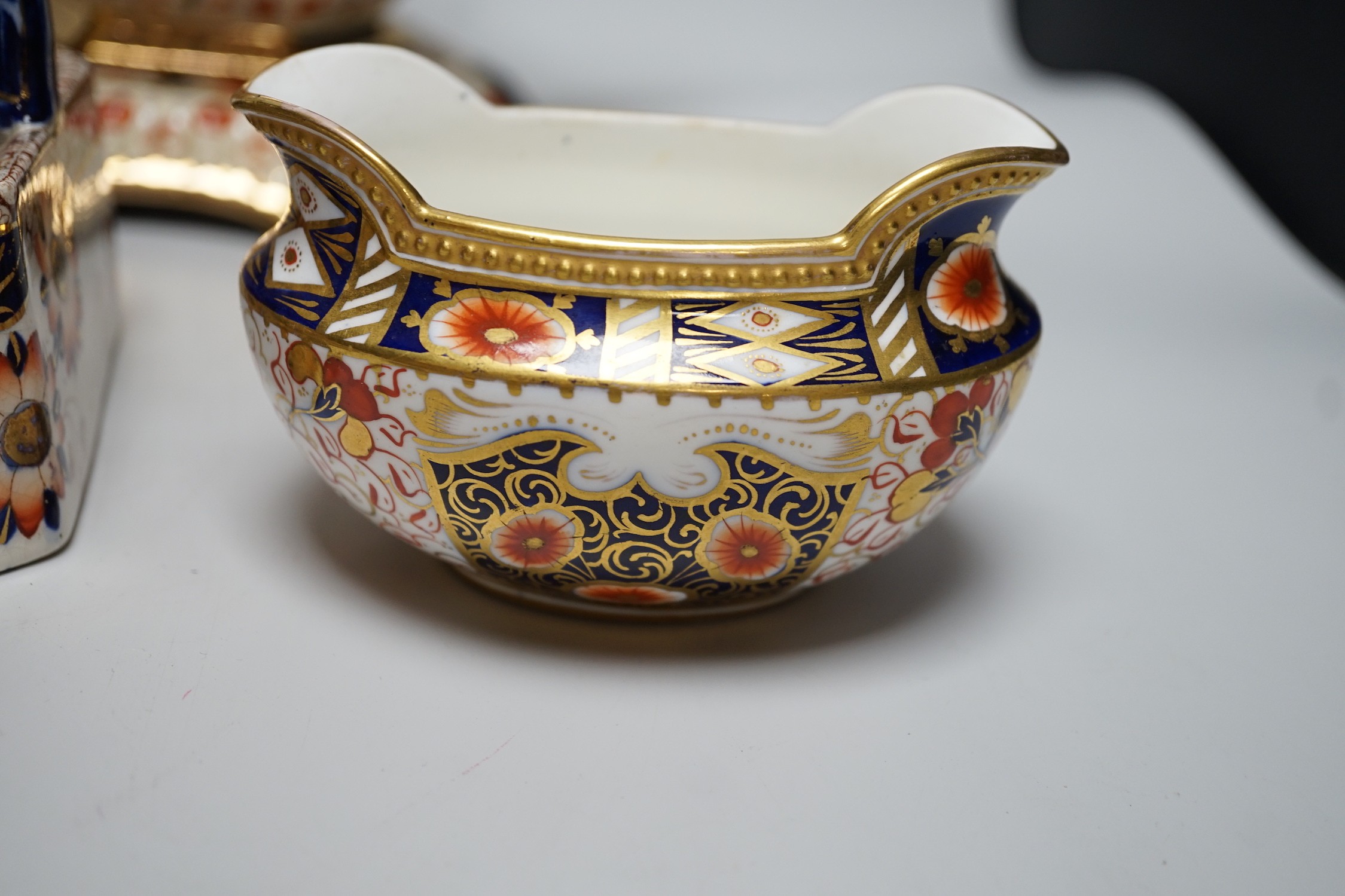 A quantity of Imari pattern ceramics including Ridgways